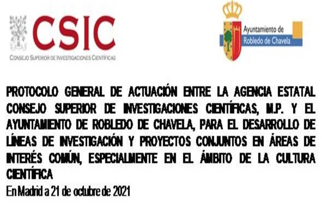 Acuerdo entre el CSIC y el Ayuntamiento de Robledo de&nbsp;Chavela